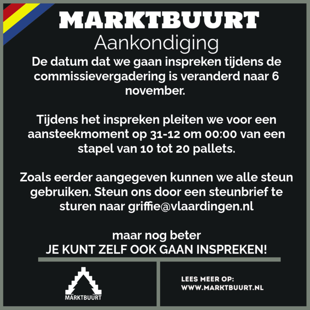 Marktbuurt Aankondiging - Inspreken op 6 november