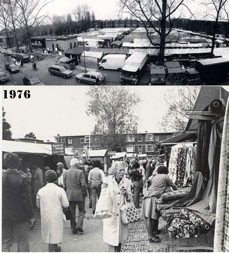 Marktbuurt oude weekmarkt Vlaardingen 1976